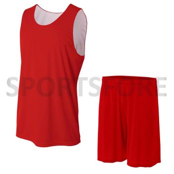 Custom reversible basketball jersey uniform set