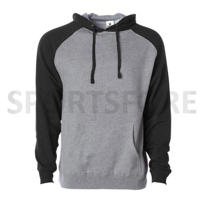 Men Slim Fit Fashion Raglan Sleeve Plain Blank Hooded Pullover Hoodie Sweatshirts Sportsfore