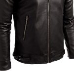 Mens Fashion 100% Genuine Leather Slim Fit Black Jacket Sportsfore