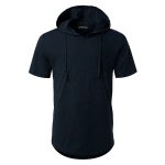 Mens High Fashion Short Sleeve Pullover Plain Blank Hoodies T-shirt