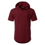 Mens High Fashion Short Sleeve Pullover Plain Blank Hoodies T-shirt - Image 2