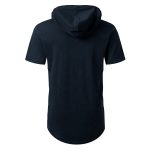 Mens High Fashion Short Sleeve Pullover Plain Blank Hoodies T-shirt - Image 4