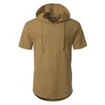Mens High Fashion Short Sleeve Pullover Plain Blank Hoodies T-shirt - Image 5