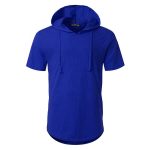 Mens High Fashion Short Sleeve Pullover Plain Blank Hoodies T-shirt - Image 6