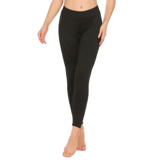 Women Solid Plain Thermal Sleepwear Pyjamas Leggings Pant Sportsfore