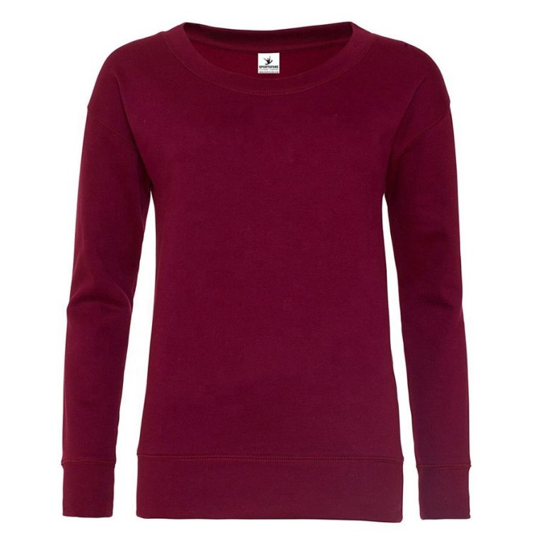 Womens Fashion Longline Slim Fit Plain Crewneck Fitted Sweatshirts