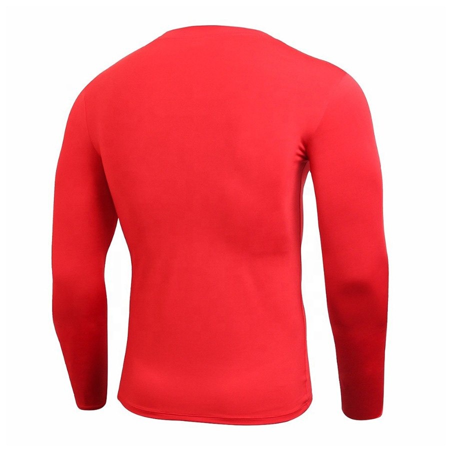 Mens quick dry fitness compression long sleeve muscle fit gym t shirt