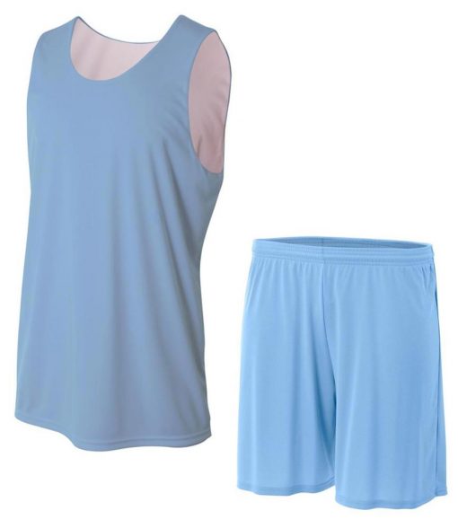 Custom design cheap blank college mesh reversible basketball jerseys uniforms Sportsfore