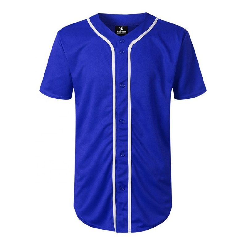 Custom Blank Fashion Button Down Baseball Jersey