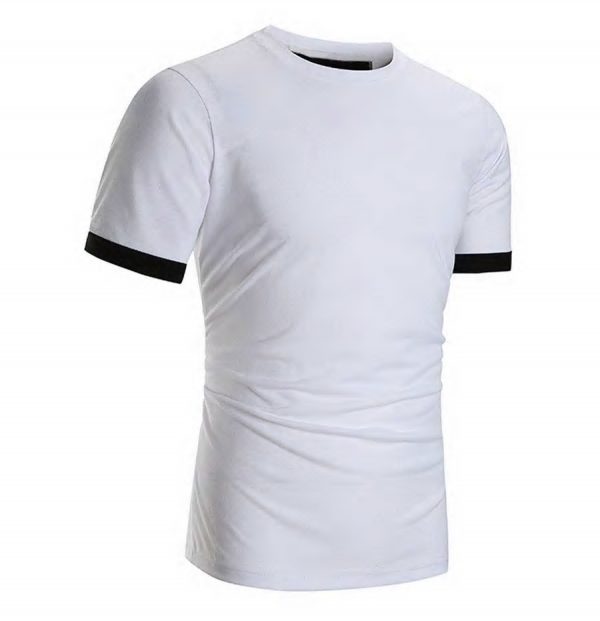 Men's Custom New Casual Fashion Trendy Gym Fitness Short Sleeve White T ...