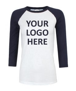 Cheap Custom Printing Raglan 3/4 Sleeve Crew Neck Baseball T shirts for Women Sportsfore