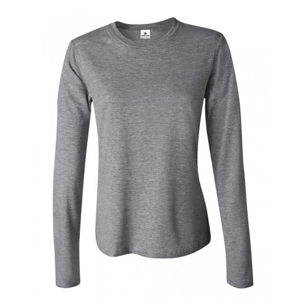 Women Dry Fit Crew Neck Plain Cotton Long Sleeve T Shirt