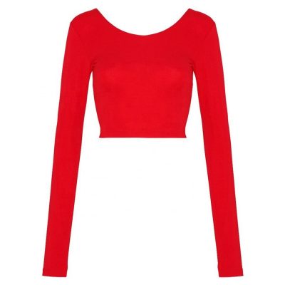 Latest Fashion Trendy Blank Long Sleeve Thumb Hole Plain Crop Tops for Women Sportsfore