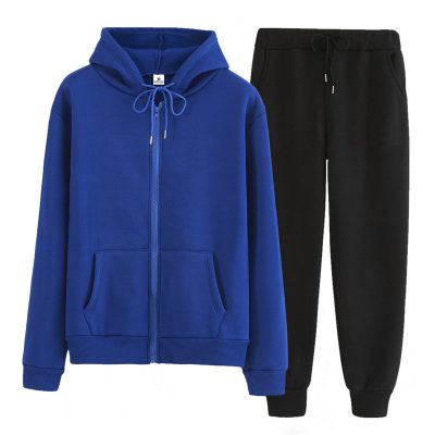 Custom Casual Workout Zipper Hooded Jacket Tracksuit Set for Ladies Sportsfore