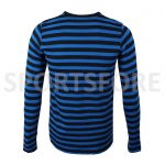 Wholesale Mens New Casual Fashion Black Blue Long Sleeve Crew Neck Striped Tshirt Sportsfore