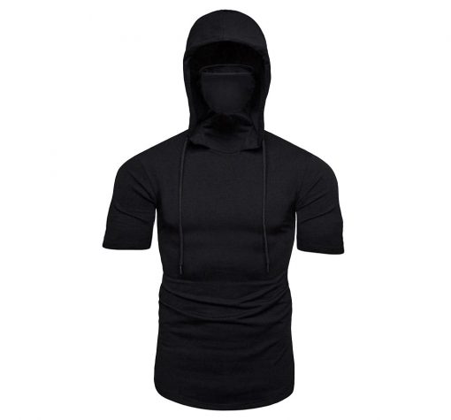 Men's Hooded Drawstring Short Sleeve T-Shirts Sportsfore