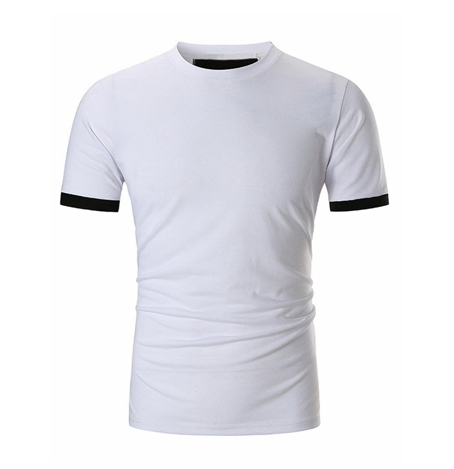 Men's Custom New Casual Fashion Trendy Gym Fitness Short Sleeve White T ...