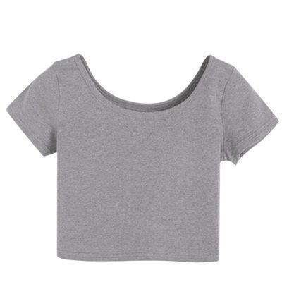 Women Fashion Plain Blank Cotton Crop Top T-shirts Sportsfore
