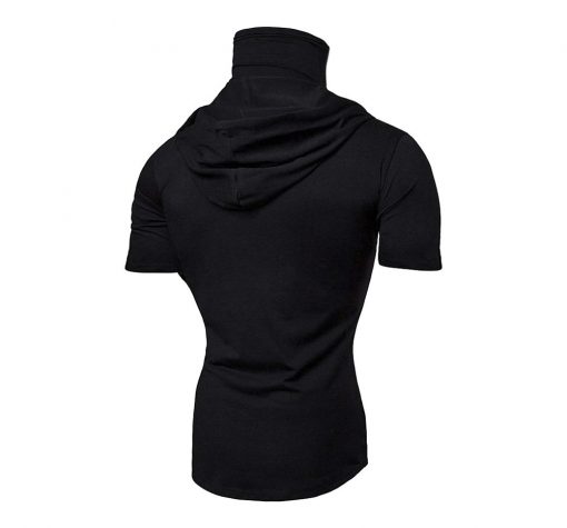 Men's Hooded Drawstring Short Sleeve T-Shirts Sportsfore