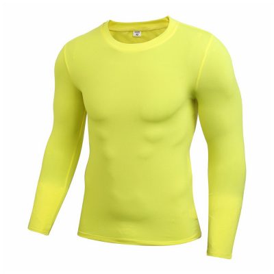 Quick Dry Men Fitness Compression Long Sleeve Baselayer Muscle Fit Gym T shirt Sportsfore