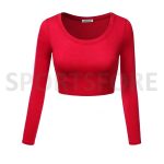 Latest Fashion Athletic Long Sleeve Round Neck Plain Blank Crop Tops for Women Sportsfore