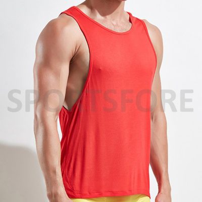 Men Summer Casual Blank Low Cut Running Gym Workout Stringer Singlet Tops Sportsfore