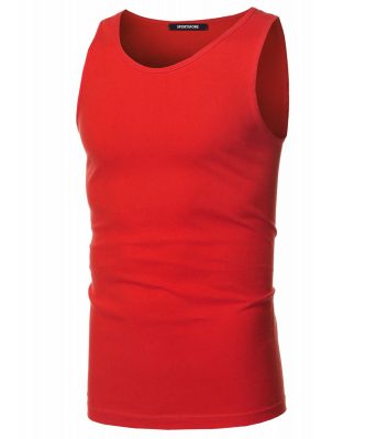 Men's Sleeveless Round Neck Fitness Gym Workout Plain Blank Tank Tops Sportsfore