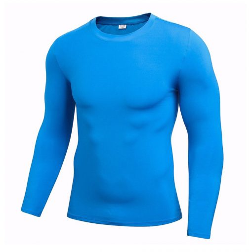 Quick Dry Men Fitness Compression Long Sleeve Baselayer Muscle Fit Gym T shirt Sportsfore