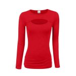 Women Fashion Trend Keyhole Cut Blouse Long Sleeve Tops Sportsfore