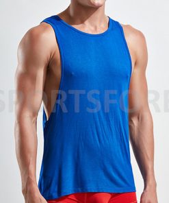 Men Summer Casual Blank Low Cut Running Gym Workout Stringer Singlet Tops Sportsfore