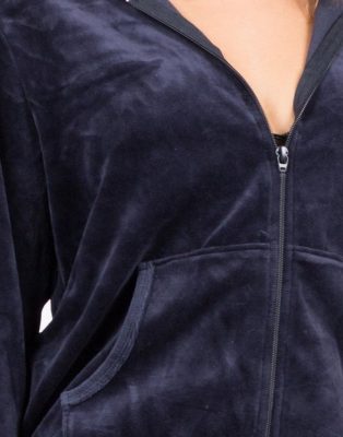 Women Ladies Custom Blank Blue Velour Tracksuit Sportsfore