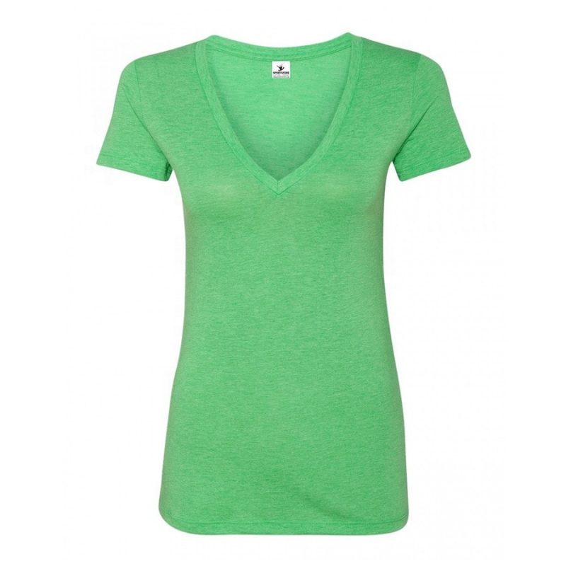 Womens Plain Blank Deep V Neck T shirts