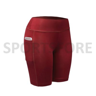 Dry Fit Summer Gym Fitness Running Compression Pocket Shorts for Ladies Sportsfore