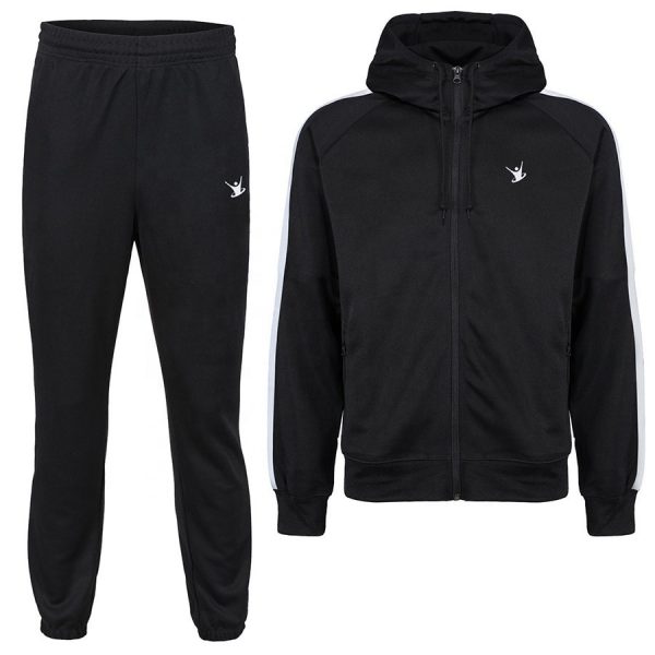 black fitted tracksuit bottoms