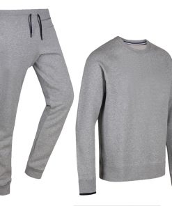 Wholesale Cheap Custom Plain Blank Fleece Grey Tracksuits for Men Sportsfore