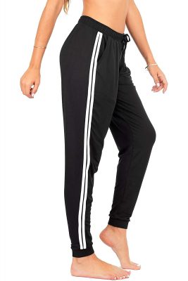 Women Custom Workout Jogger Stripe Side Drawstring Lightweight Joggers Yoga Striped Sweatpants Sportsfore