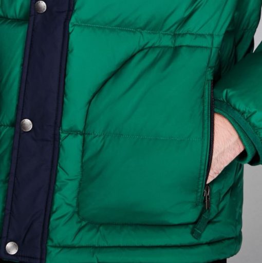 Latest Fashion Color Block Detachable Hood Water Resistant Down Filling Puffer Jacket for Men