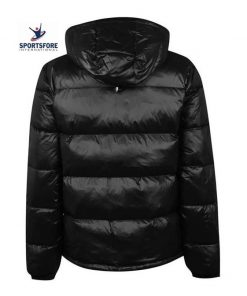 Shiny Wet Look Water-resistant Detachable Hood Puffer Jacket Coat for Men