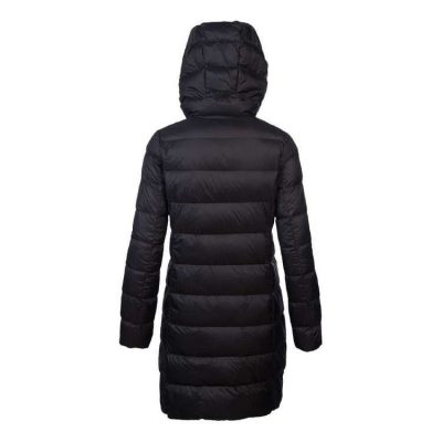 Women's Plus Size Black Travel-Lite Long Line Hood Down Jacket