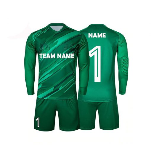 Custom Football Jerseys Goalkeeper Jersey Football Uniform Soccer Shorts Soccer Wear Sets Men Long Sleeve Customized Team Name