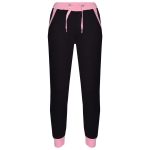Custom Kids Plain Pink Contrast Fleece Hooded Top Bottom Jogging Tracksuit Set for Girls - Image 3