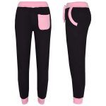 Custom Kids Plain Pink Contrast Fleece Hooded Top Bottom Jogging Tracksuit Set for Girls - Image 4
