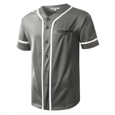 Custom cheap button down blank fashion baseball jersey with pocket