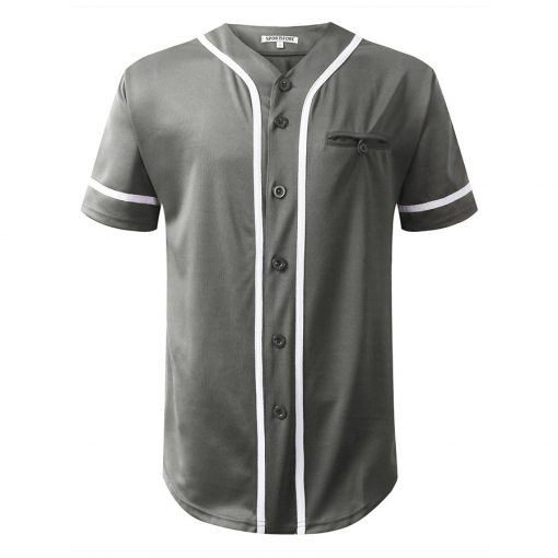 Custom cheap button down blank fashion baseball jersey with pocket