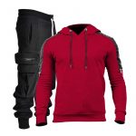 Customized 2 Piece Men Plain Hooded Sweatsuit