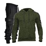 Customized 2 Piece Men Plain Hooded Sweatsuit - Image 3