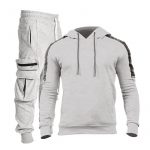 Customized 2 Piece Men Plain Hooded Sweatsuit - Image 4