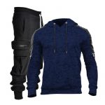 Customized 2 Piece Men Plain Hooded Sweatsuit - Image 6