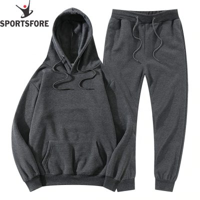 High Quality Plain Pullover Hoodie Tracksuits For Men