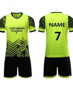 Kids Soccer Sets Youth Child Football Shirts Sport Kit Training Suit Breathable Uniforms Print Name Logo Customized High Quality